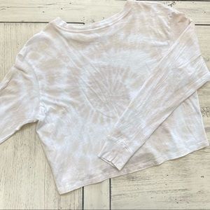 AMERICAN EAGLE Tie Dye Long Sleeve Cropped Tee XS